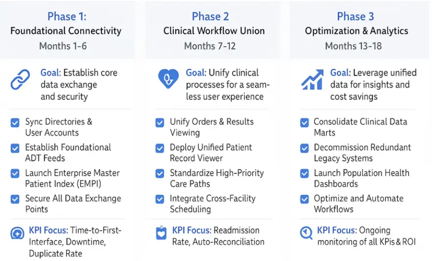 18 month post merger integration roadmap