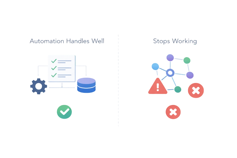 What automation handles well and where it stops working